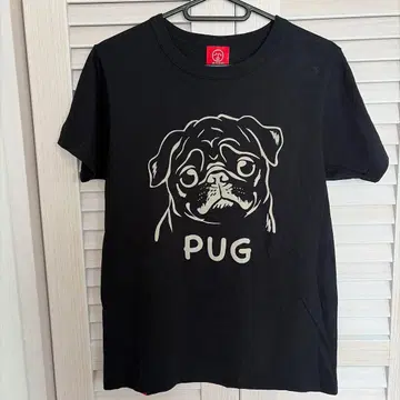 OJICO PUG 티셔츠 M 남녀 공용 블랙 오지코 퍼그