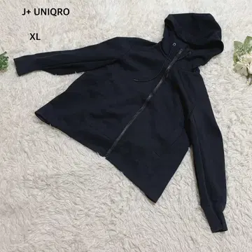 유니클로 +J 질 샌더 드라이 맨투맨 풀 집업 후드티 후드 XL 블랙