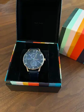 Paul Smith 손목시계 네이비 가죽 벨트