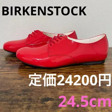 버켄스탁 소더스 24.5cm 상당 레드 패턴트 레더