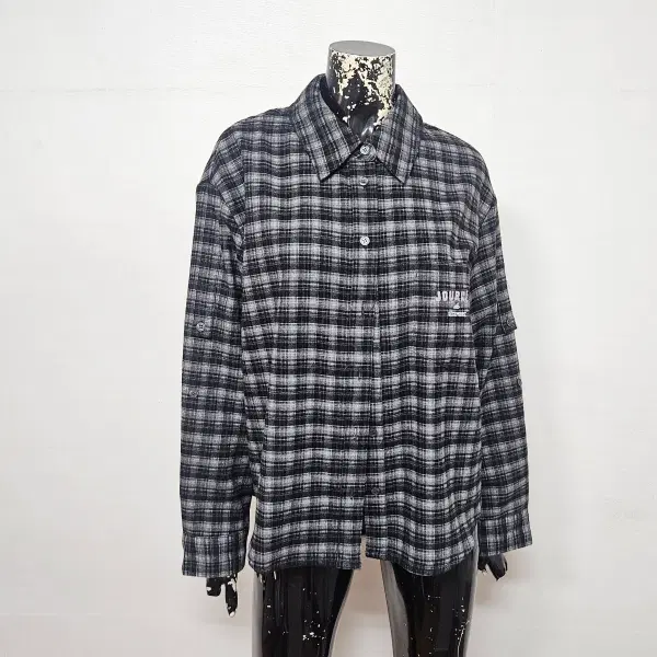 (M 66) 비지트 인 뉴욕 체크 겨울 숏남방 (M 박스핏)