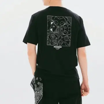SPAO 개구리 중사 케로로 T셔츠 블랙 M 새상품 미개봉 한국
