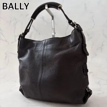 BALLY 원 숄더백 올 가죽 주름 가죽 골드 금장 장식 브라운