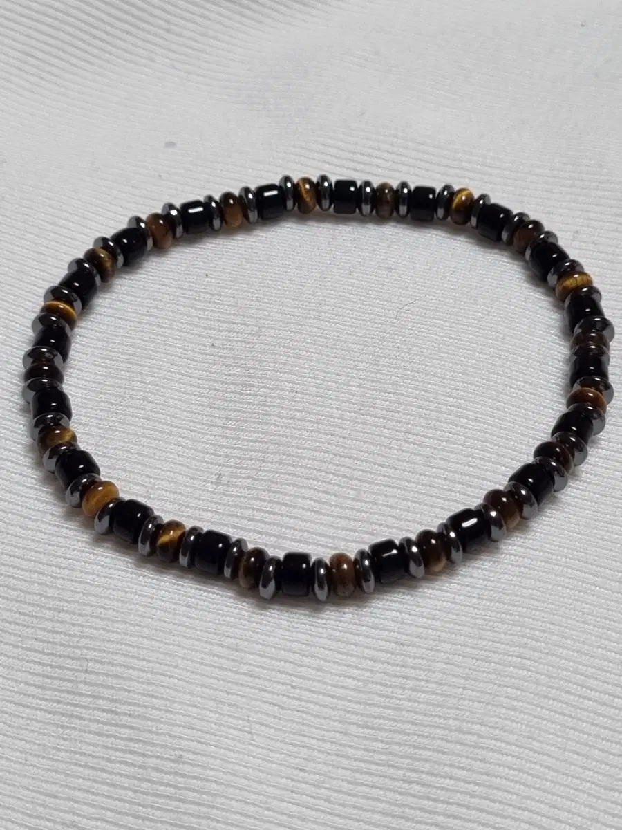 천연 4mm 호안석 헤마타이트 오닉스 원석 팔찌 (남자 여자 공용)