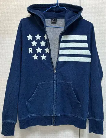 RUSTY 집업 후드티 성조기 패턴