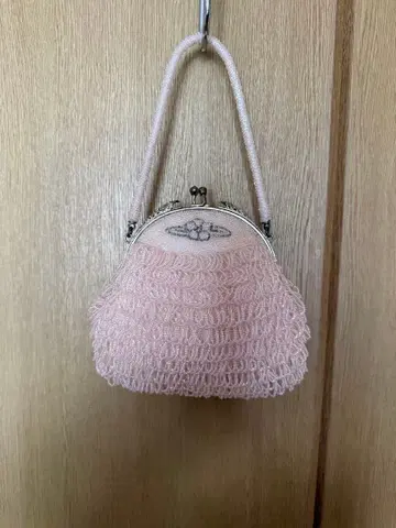 새상품급 시치고산 백 핑크 비즈 가마구치