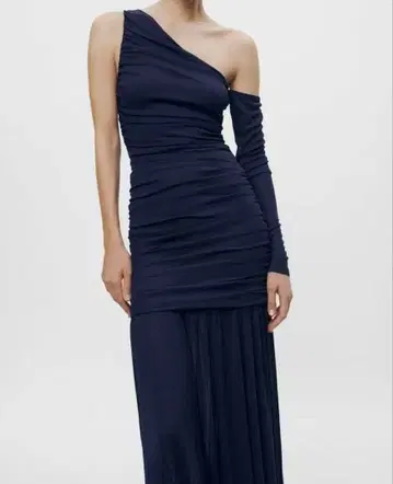 택 포함 미사용 새상품 ZARA ZW 컬렉션 비대칭 미디 원피스 XS