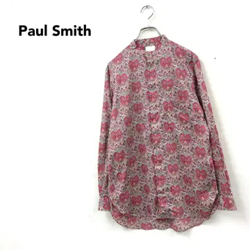 새상품급 Paul Smith 노카라 셔츠 히요쿠 sizeM 올 패턴 핑크