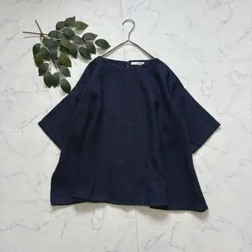 8289 패브릭스 린넨 블라우스 [ F ] 린넨 100/네이비/내추럴
