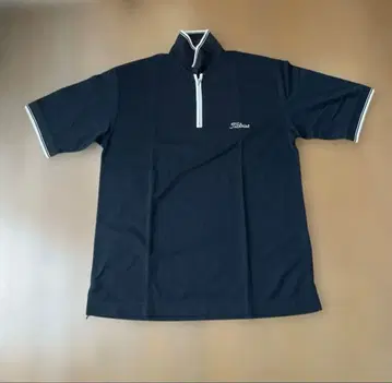 Titleist 남성용 골프 피케 셔츠 하프 지퍼 블랙 L