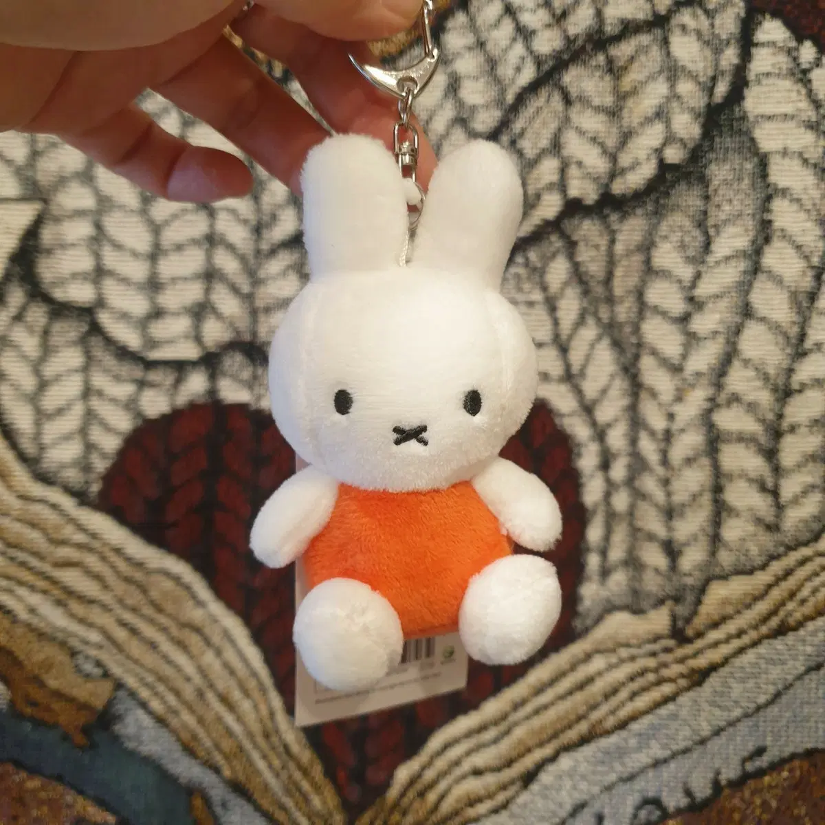 오렌지옷 화이트 미피 인형 키링