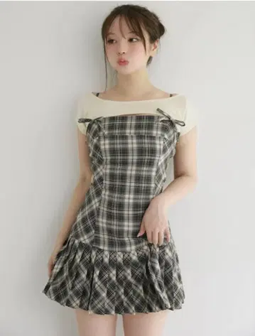 Andmary Karen 체크 미니 드레스 M