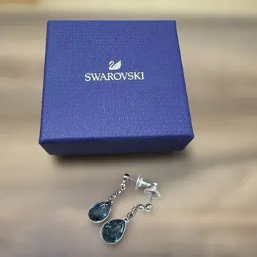 Swarovski 드롭 귀걸이 블루 크리스탈