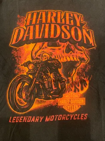 굿페이드 Harley-Davidson 티셔츠 스컬 바이크 프린트