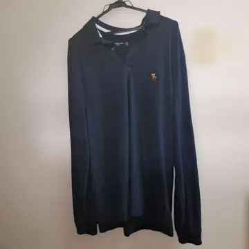 Abercrombie & Fitch 긴팔 피케 셔츠 네이비 XXL