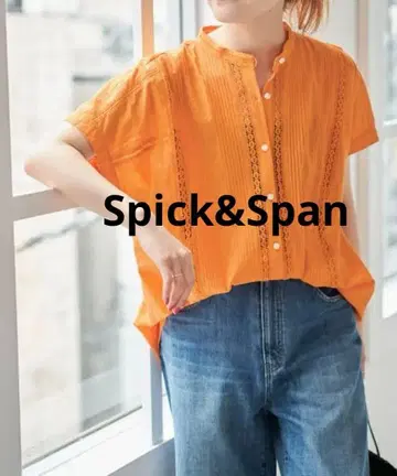 택 포함 미사용 Spick&Span 케미컬 레이스 프렌치 블라우스