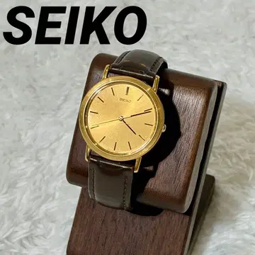 SEIKO 남성용 손목시계 쿼츠 골드 빈티지 가죽 벨트