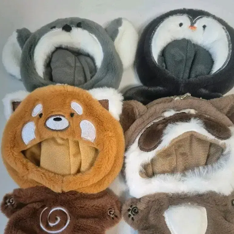 일괄) 10cm 인형 옷 래서팬더 래서판다 펭귄 코알라 우주복 떨옷 옷장