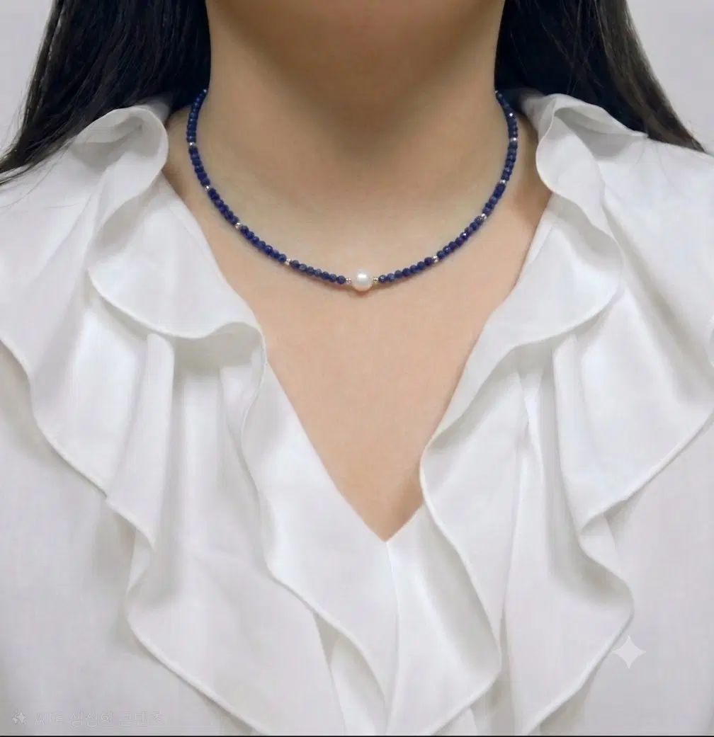 담수진주포인트 라피스라줄리 목걸이