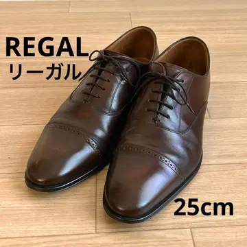 REGAL 리갈 브라운 가죽 천연 가죽 비즈니스 슈즈 스트레이트 팁