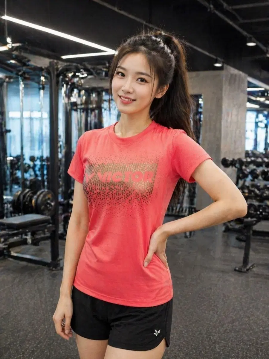 (새제품.무료배송)정품 빅터 여성 기능성 반팔티 XS 코랄