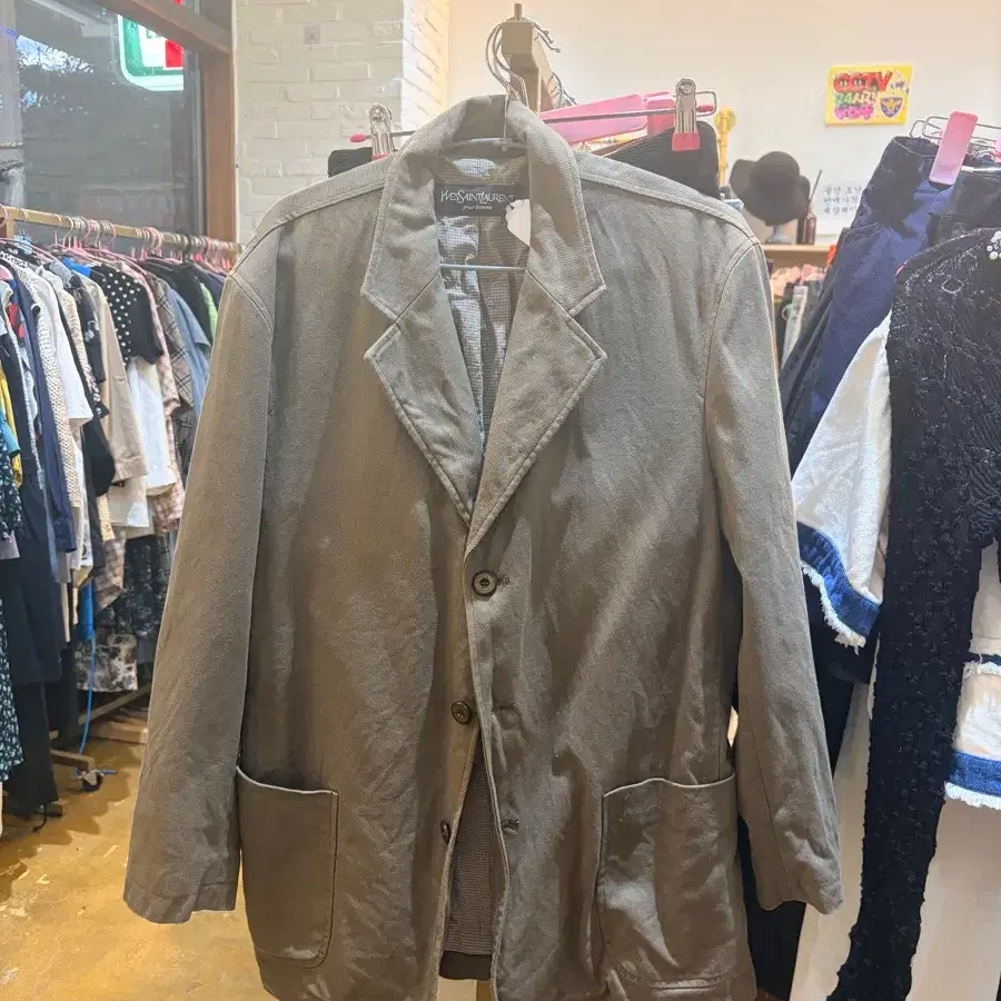 입생로랑 자켓 그레이