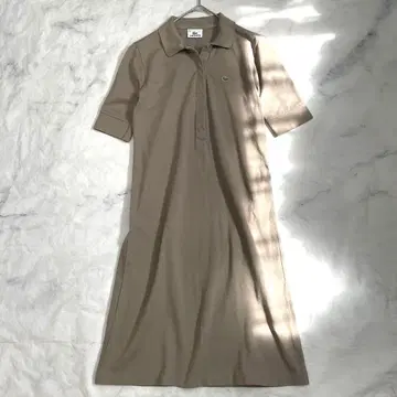 라코스테 폴로 셔츠 원피스 로고 자수 카노코 모카 브라운 38 일본제