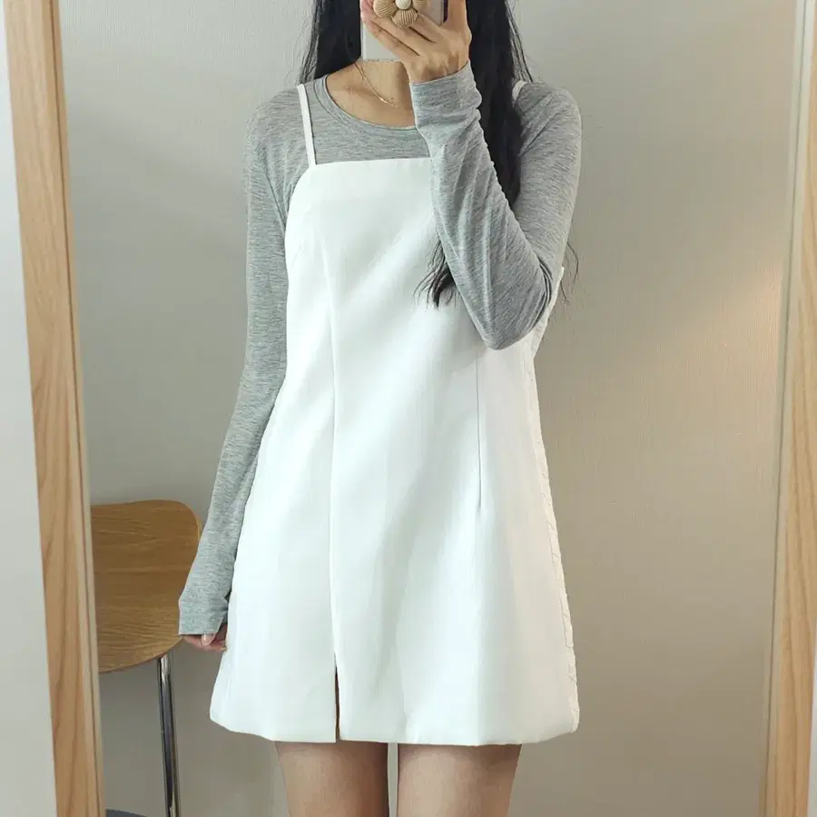 (M)FAWZIA 여성 나시 미니 원피스 루즈핏 화이트 C7W4283