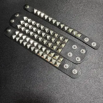 스터드 팔찌 스터드 벨트 블랙 펑크 락 세트