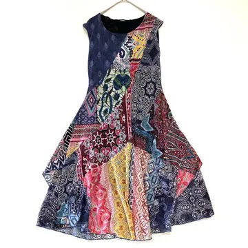 Desigual 데시그알 스트레치 메쉬 에스닉 프린트 원피스