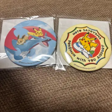 포켓몬 캔뱃지 2종 세트 노토사토야마 공항