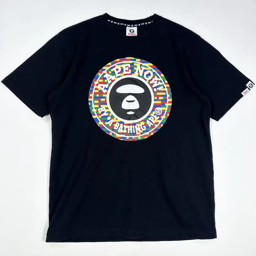 (M) Aape 에이프 문페이스 사루 반팔티 블랙