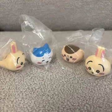 치이카와 페이스 반지 4종 세트 하치와레 토끼 밤만쥬