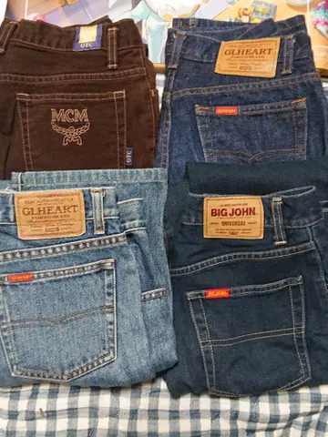 남성용 데님 팬츠 4세트 MCM GLHEART BIG JOHN