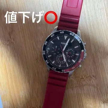 FOSSIL 남성용 크로노그래프 손목시계 레드