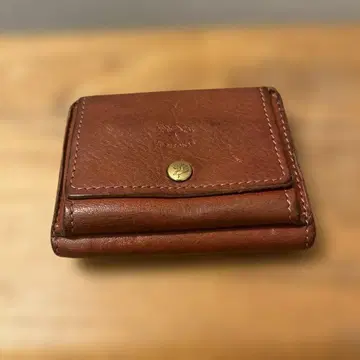 IL BISONTE 3단 폴더형 지갑 가죽 브라운