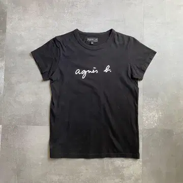 agnes b. 에네스베 로고T셔츠 블랙 T1 S사이즈 반팔