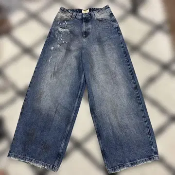 Trendt vision 데미지 가공 배기 데님 팬츠 S 블루