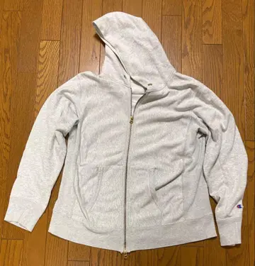 Champion Reverse Weave 지퍼 후드티 그레이 L