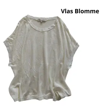 Vlas Blomme 반팔 T셔츠 린넨 화이트 컬러 루즈핏 일본제