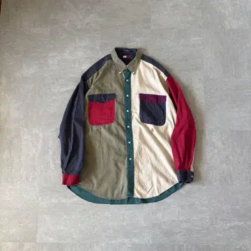 90s 타미힐피거 크레이지 패턴 셔츠