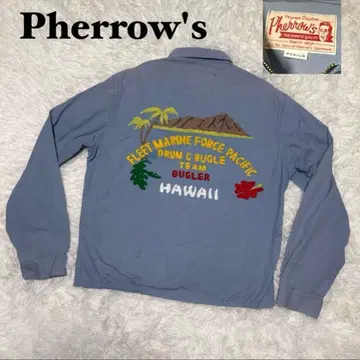 Pherrow's 페로우즈 플라이트 자켓 USN 하와이 자수 90s