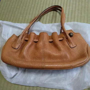 츠치야 가방 가죽 핸드백 브라운
