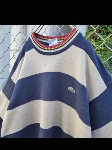 라코스테 LACOSTE 니트 스웨터 보더 스페인산 여성 빈티지 구제 의류