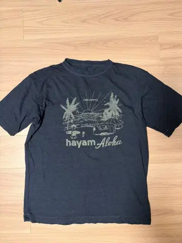 45R hayam 알로하 반팔 티셔츠 네이비