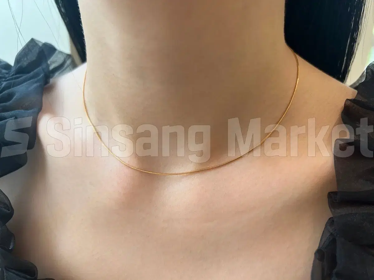 [빠른발송] 실버925 1mm 라운드스네이크 이태리목걸이