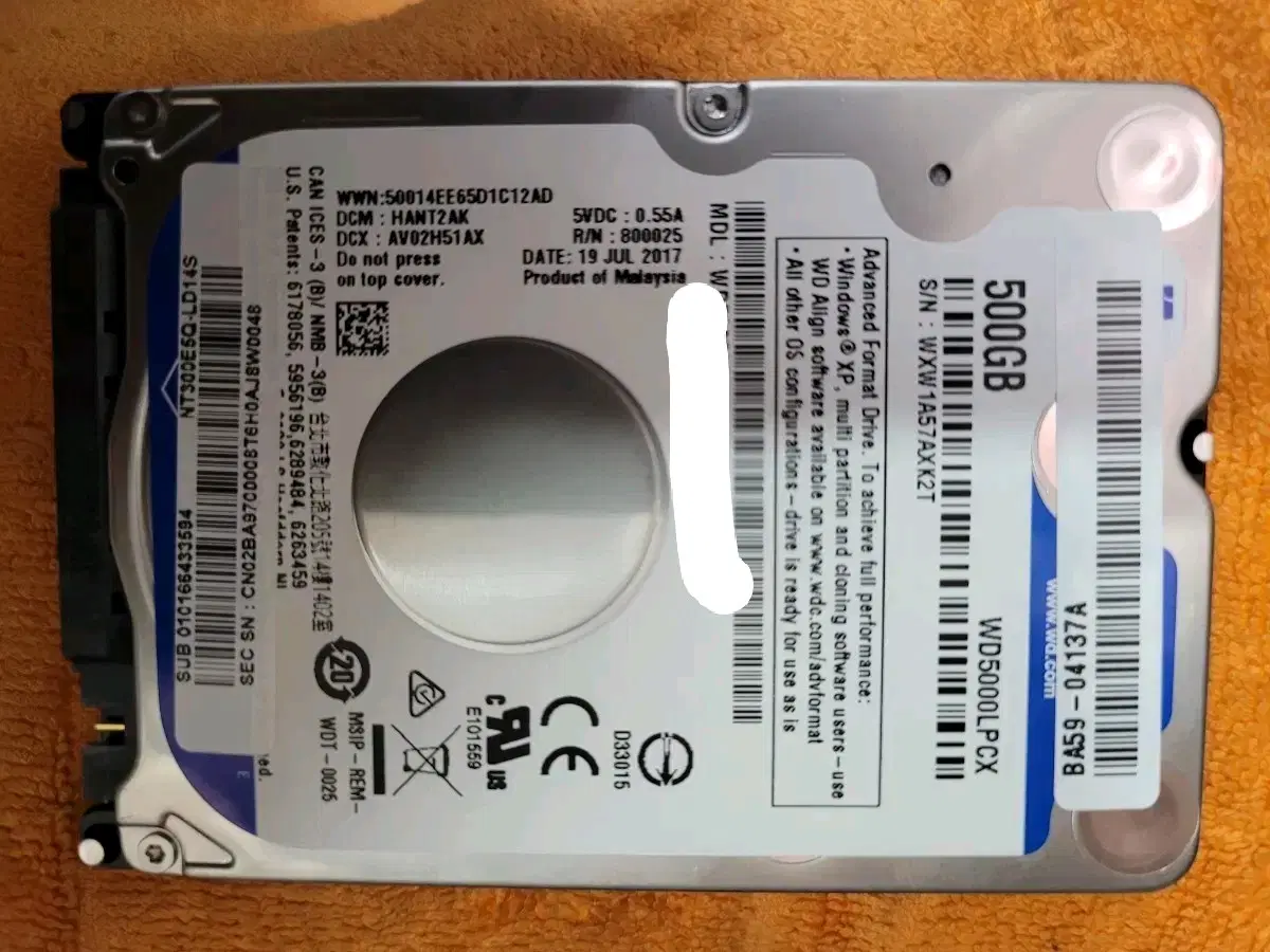 WD 500GB (외장하드용가능)WD5000LPCX