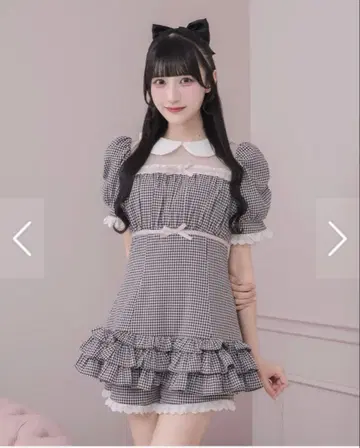 pium 튤 절개 티어드 반팔 셋업