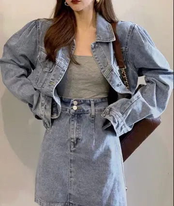 데님 자켓 스커트 셋업