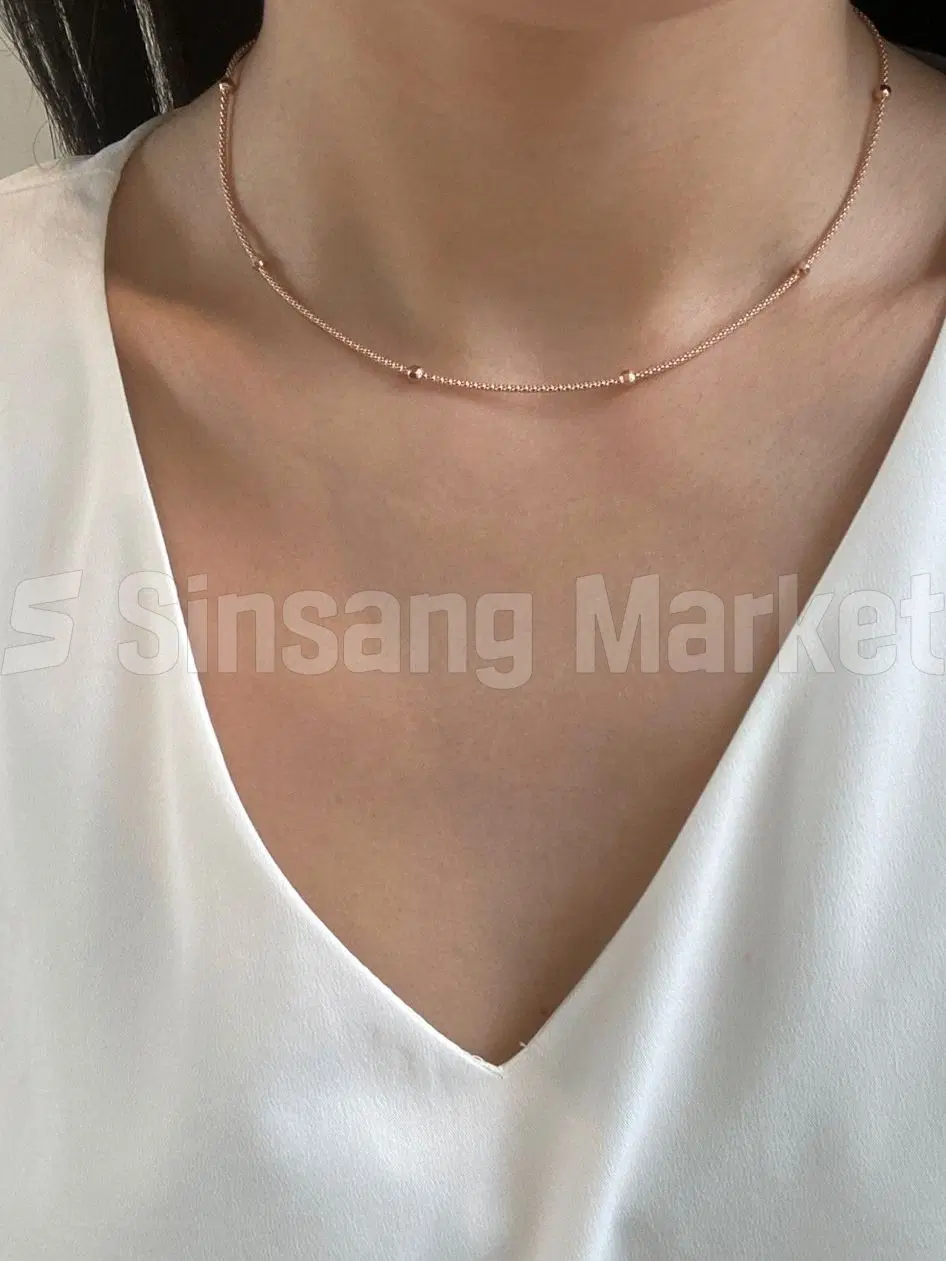 [빠른발송] 실버925 이태리 3미리 비즈볼 목걸이